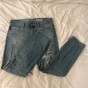 AG Jeans distressed ex-boyfriend slim jeans